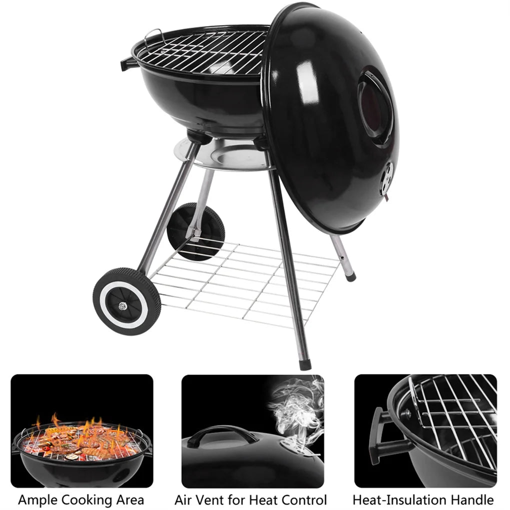 18 Inch Outdoor Camping BBQ Grill Portable Barbecue Grill Charcoal Firewood Stove