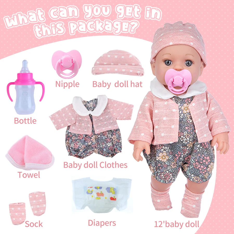 Twelve Inch Reborn Doll Washable Movable Limbs Toy For Kids