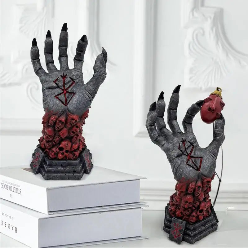 Berserk Figure Hand of God Statue Anime Handcraft Resin Ornament Halloween Skeleton Figurine Craft Desk Decoration Scary Props
