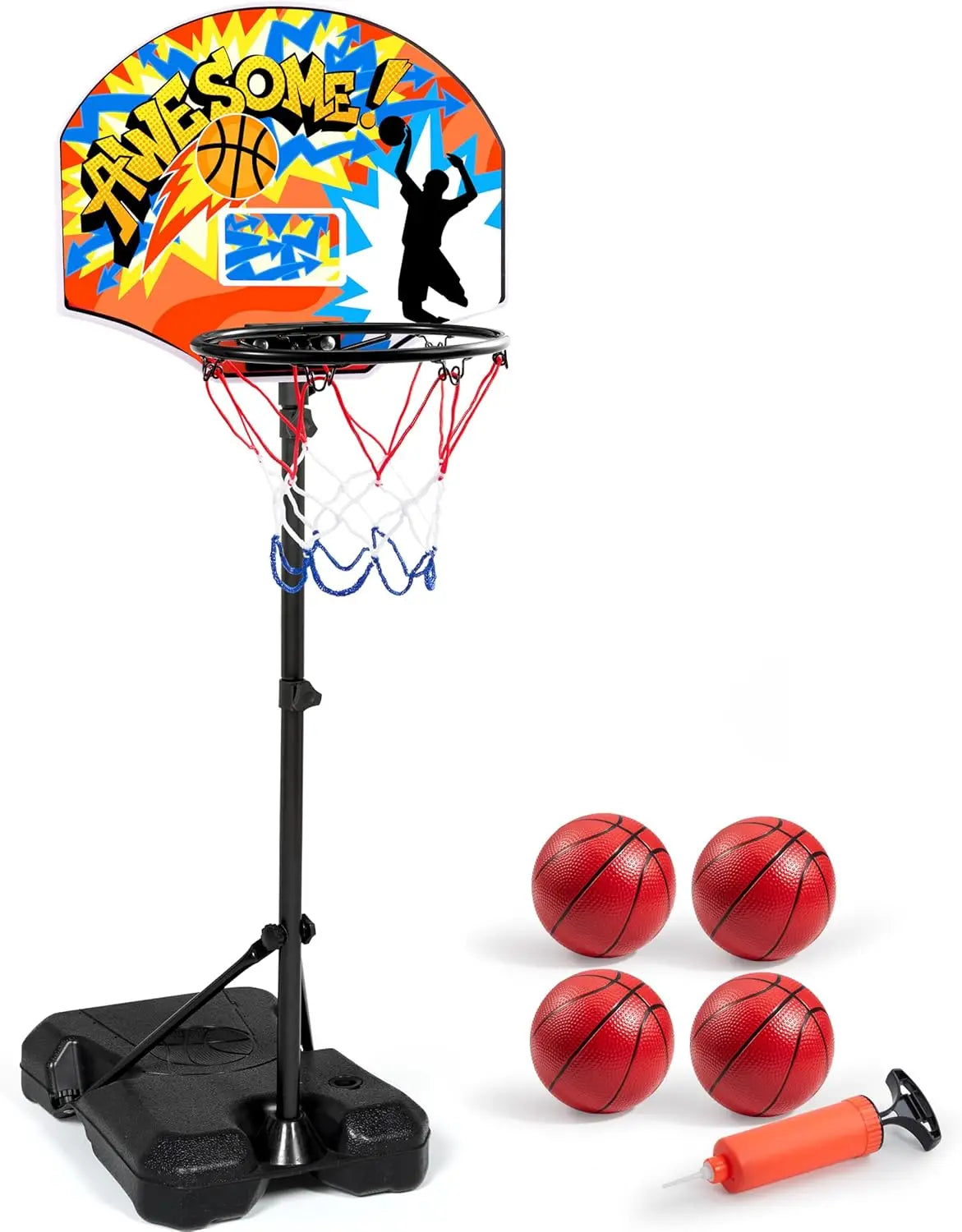 Joyfy LED Basketball Arcade Game With 4 Balls Adjustable Height 44 To 55 Inches