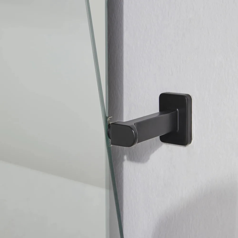 Matte Black Rounded Square Bathroom Vanity Tilt Mirror