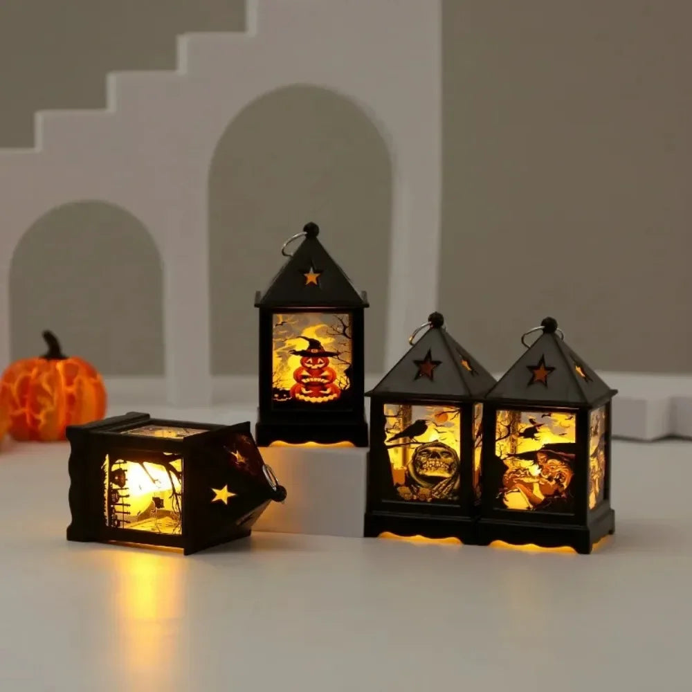 Halloween Storm Lantern LED Pumpkin Lamp Night Light