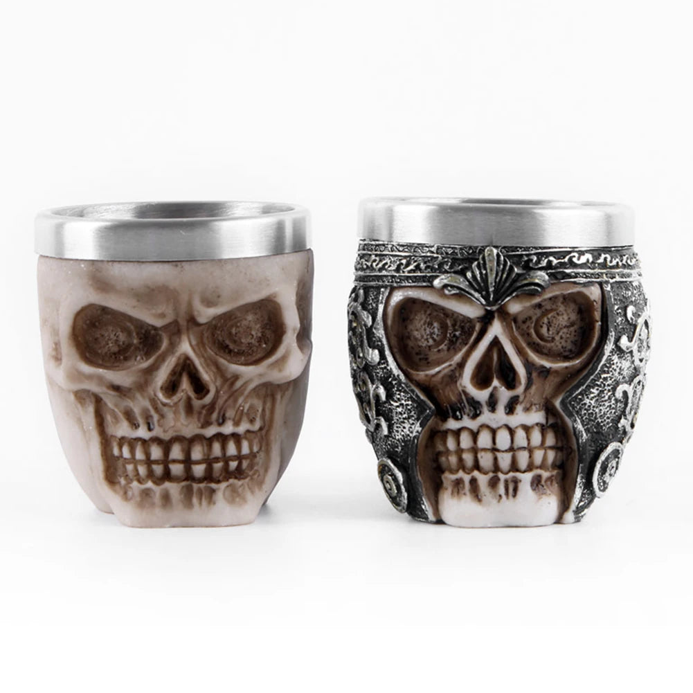 Gothic Skull Warrior Handleless Coffee Mug Heat Resistant