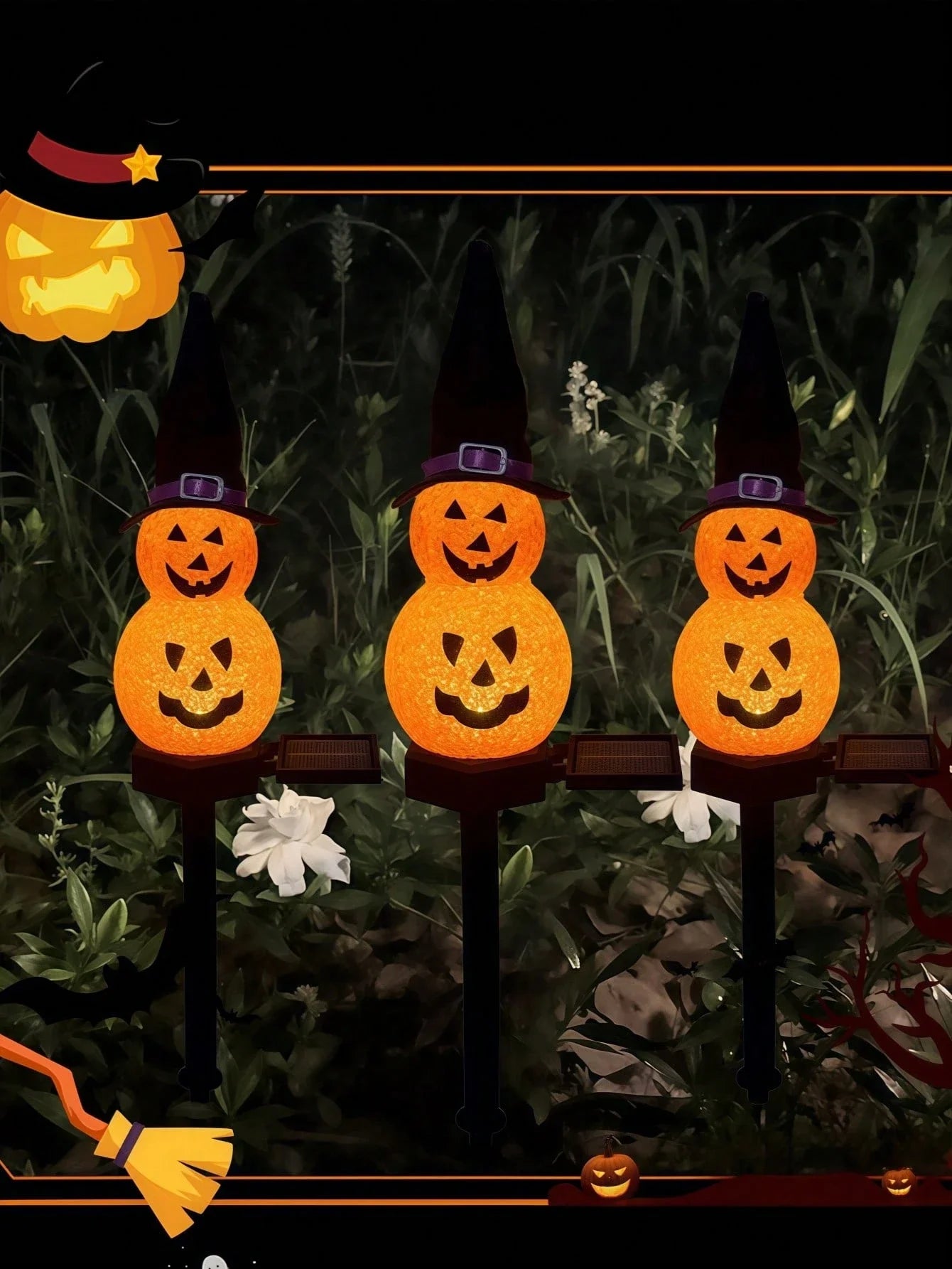 Halloween Pumpkin Solar Lawn Light Decorative Outdoor Garden