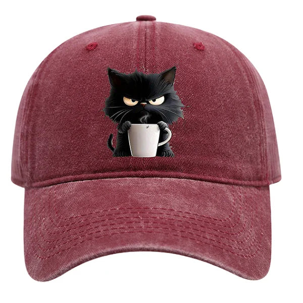 Cute Cat Print Adjustable Cotton Baseball Cap Unisex Hat For Cat Lovers