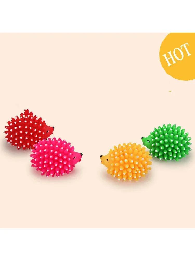 Hedgehog Squeaky Rubber Dog Ball Toy For Small Dogs