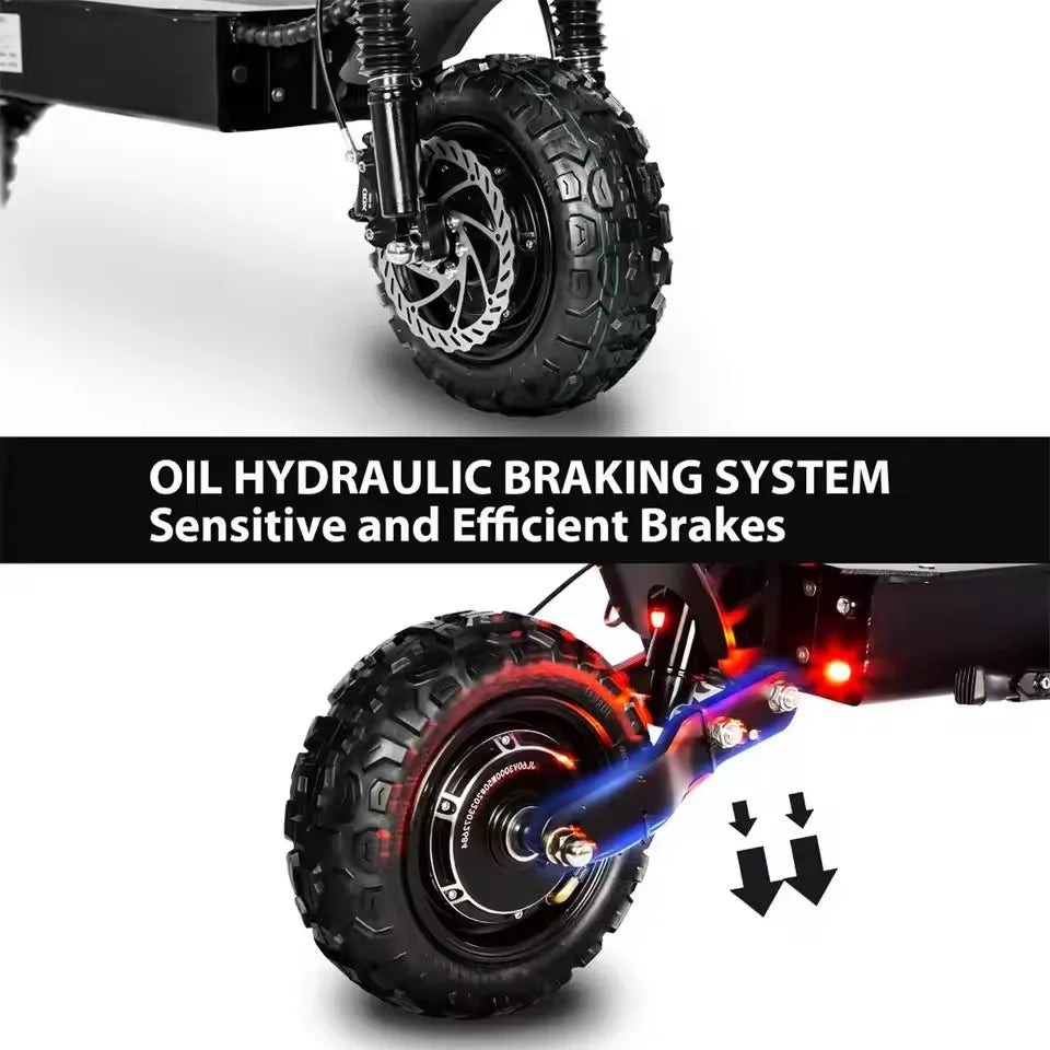 6000W High Power Electric Scooter Offroad Foldable 60V 38Ah