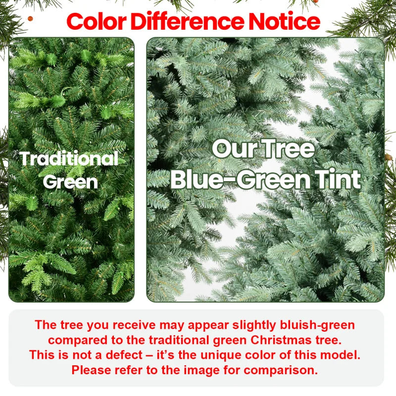 7Ft Blue Green Tint Christmas Tree Hinged 2518 PE PVC Tips
