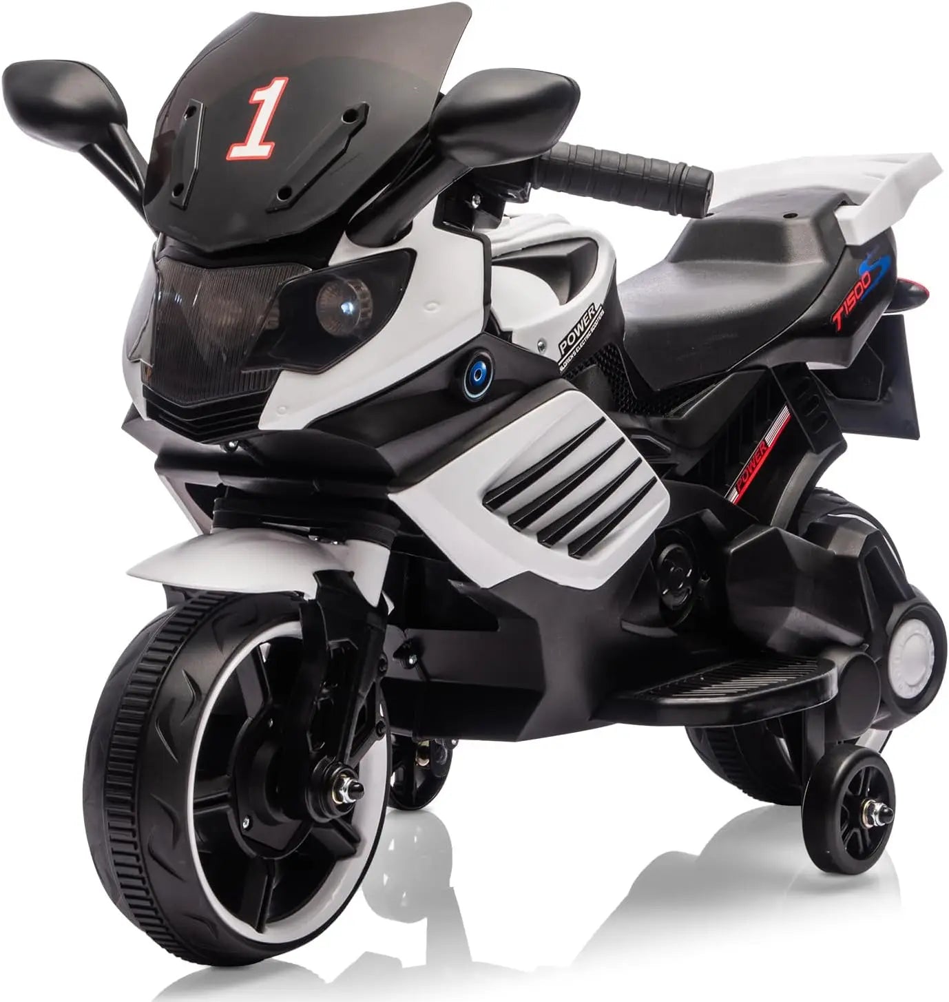 6V Kids Electric Motorcycle Ride On Toy With Training Wheels For Ages 3 To 6