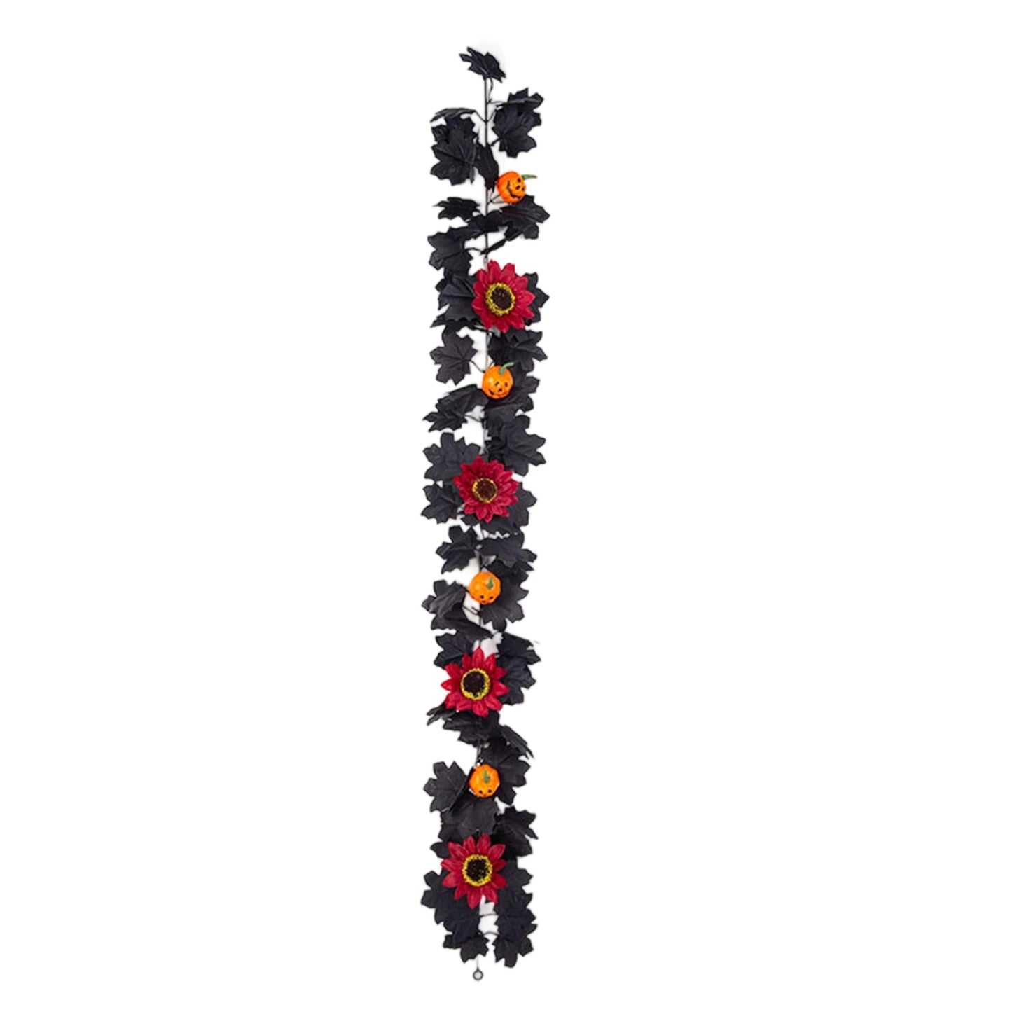 Artificial Fall Maple Leaf Wreath With Pumpkins And Berries