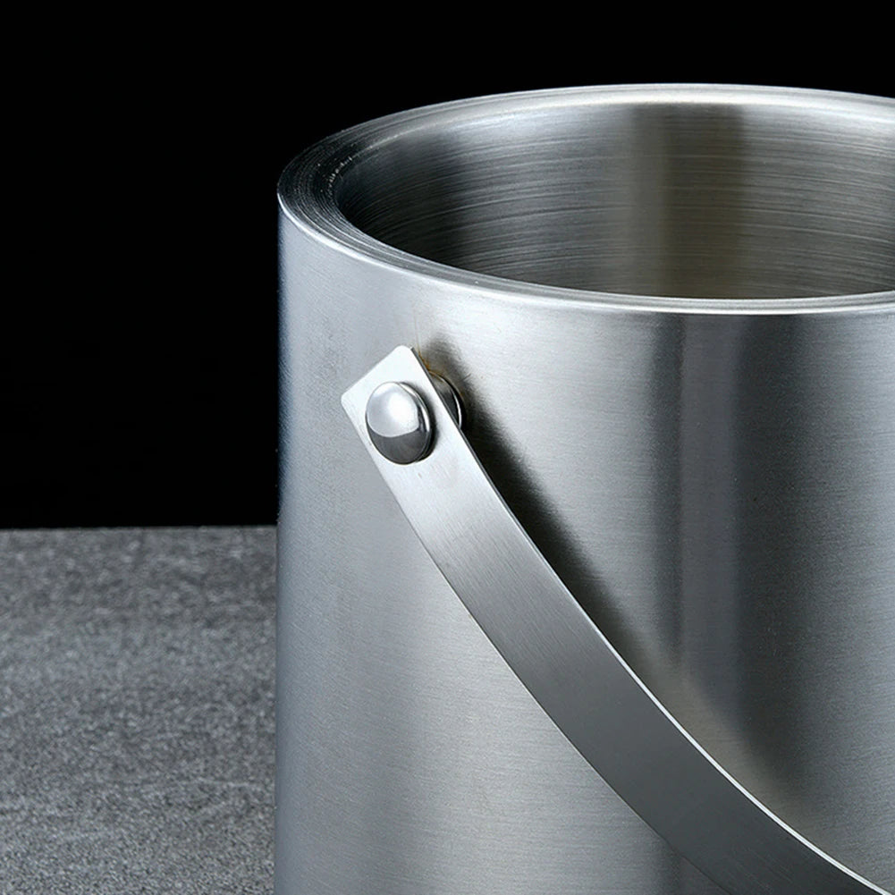 Double Wall Stainless Steel Insulated Ice Bucket With Lid