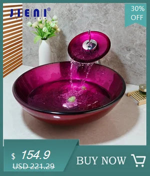 Jieni Art Ceramic Basin Set Blossoms Spring Brass Tap