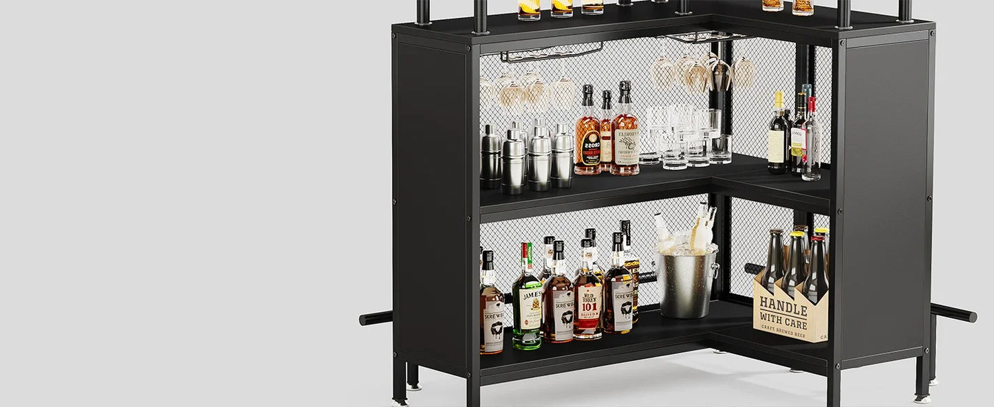 Tribesigns Modern Home Bar Unit Mini Liquor Table Cabinet