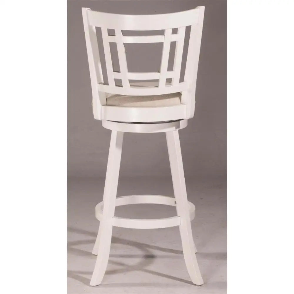 Casual Counter Height Swivel Stool Rectangular Lattice Back