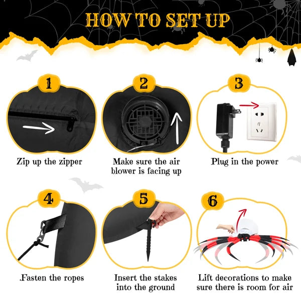 11.8ft Big Spider Inflatable Rotating Lamp Plate With LEDs