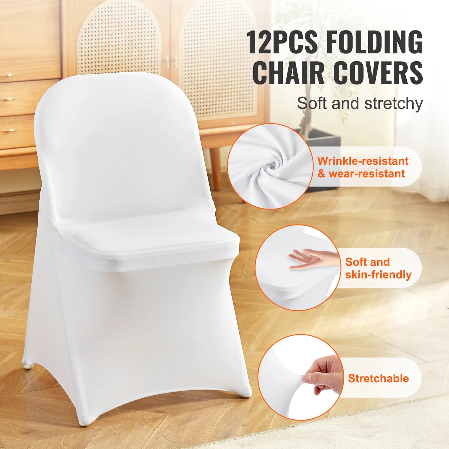 White Spandex Wedding Chair Covers for Banquet Party