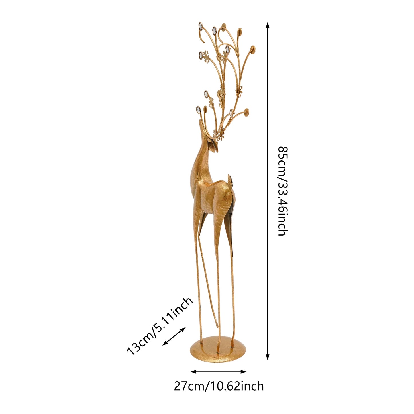 House Studio Gold Reindeer Statue Christmas Decor Indoor
