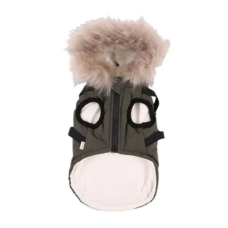 Winter Dog Jacket With Harness Waterproof Hooded Coat For Small Medium Dogs