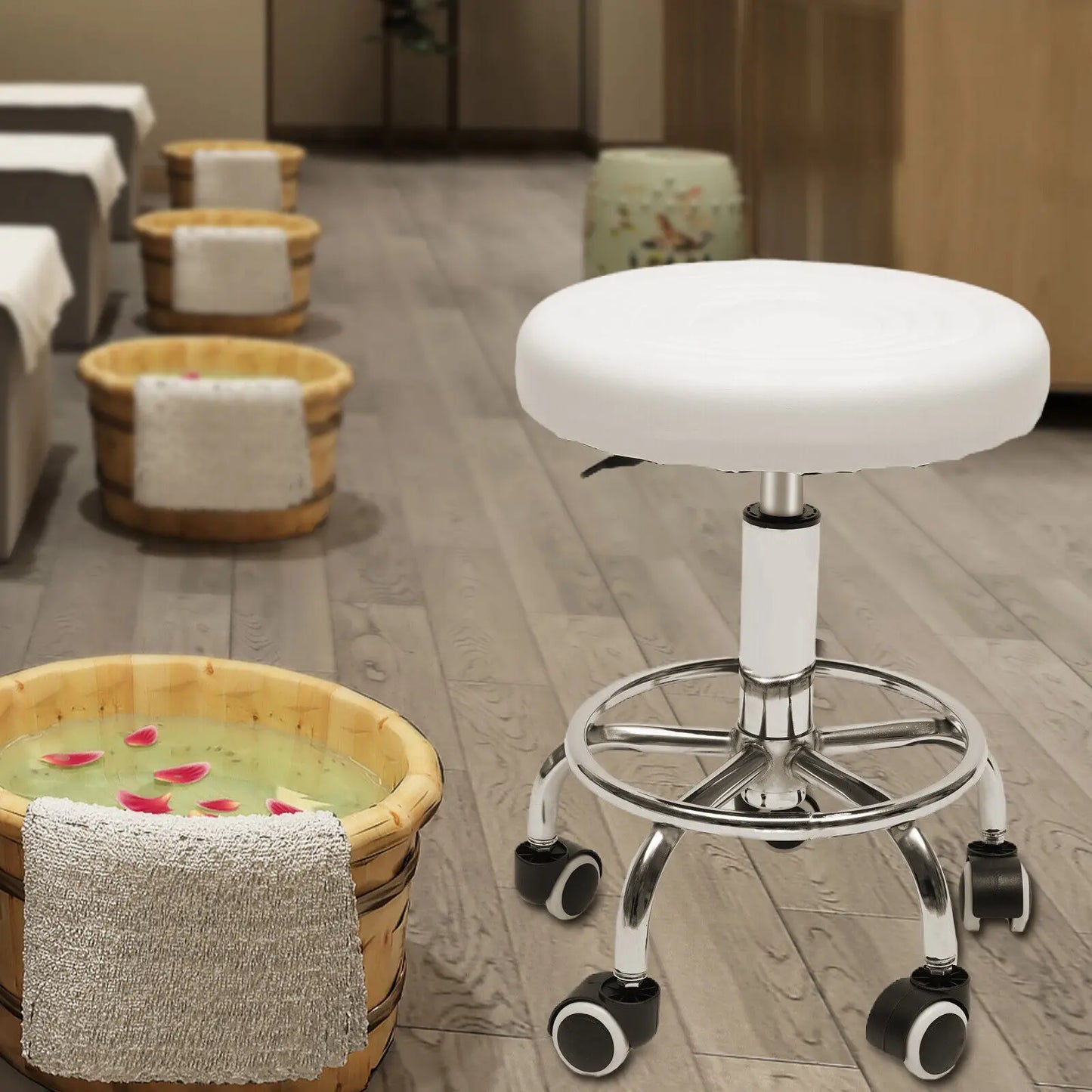 Hydraulic Adjustable Stool with Five Wheels for Salon Bars