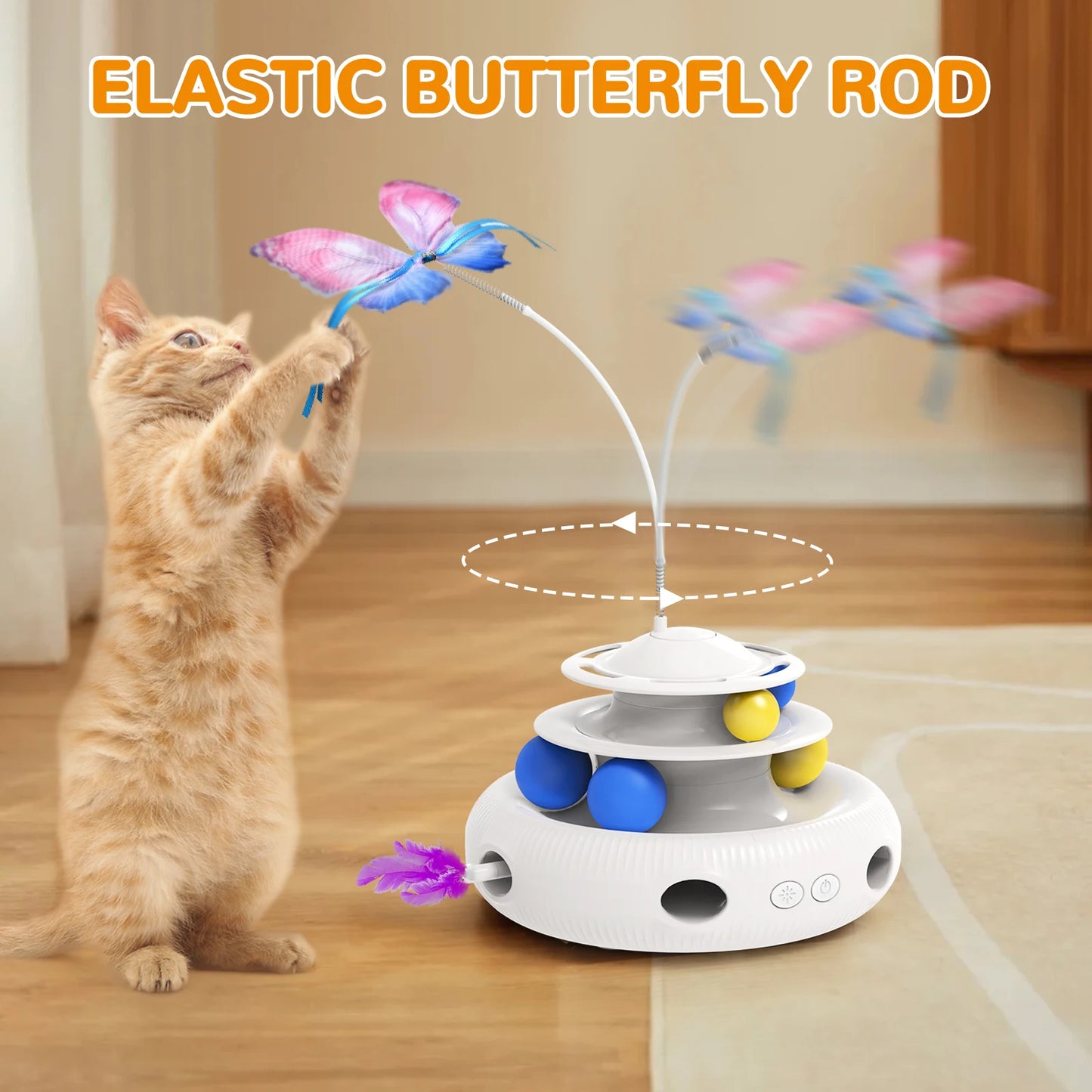 Chargeable Cat Laser Interactive Puzzle Toy USB Feather