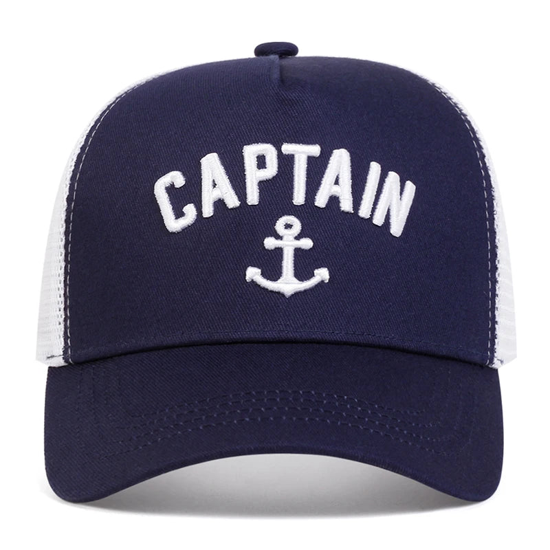 2Pcs Set Unisex First Mate Captain Embroidery Baseball Net Caps Sunscreen Hat