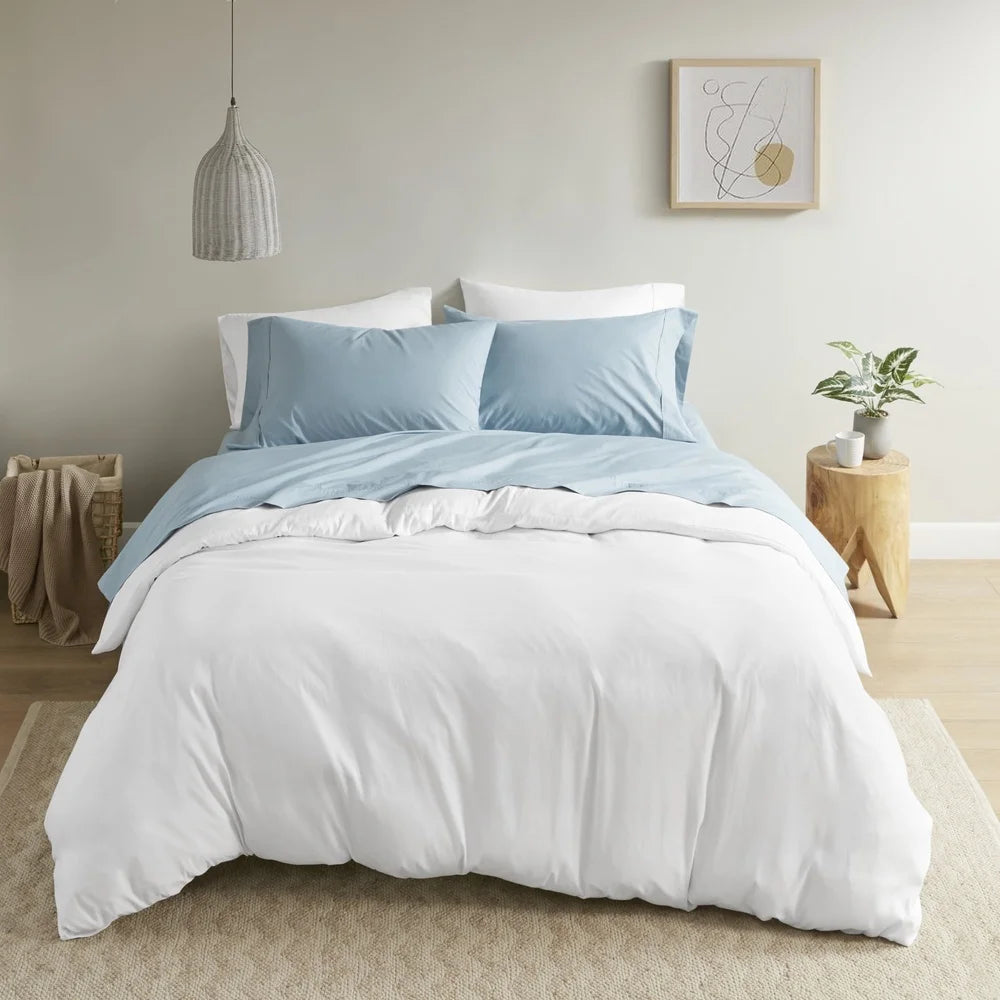 Thread Count Cotton Percale Sheet Set 4pc King Hypoallergenic