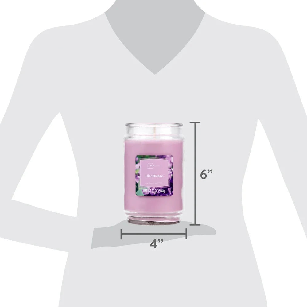 Lilac Breeze Scented Candle 20 Oz Single Wick Glass Jar
