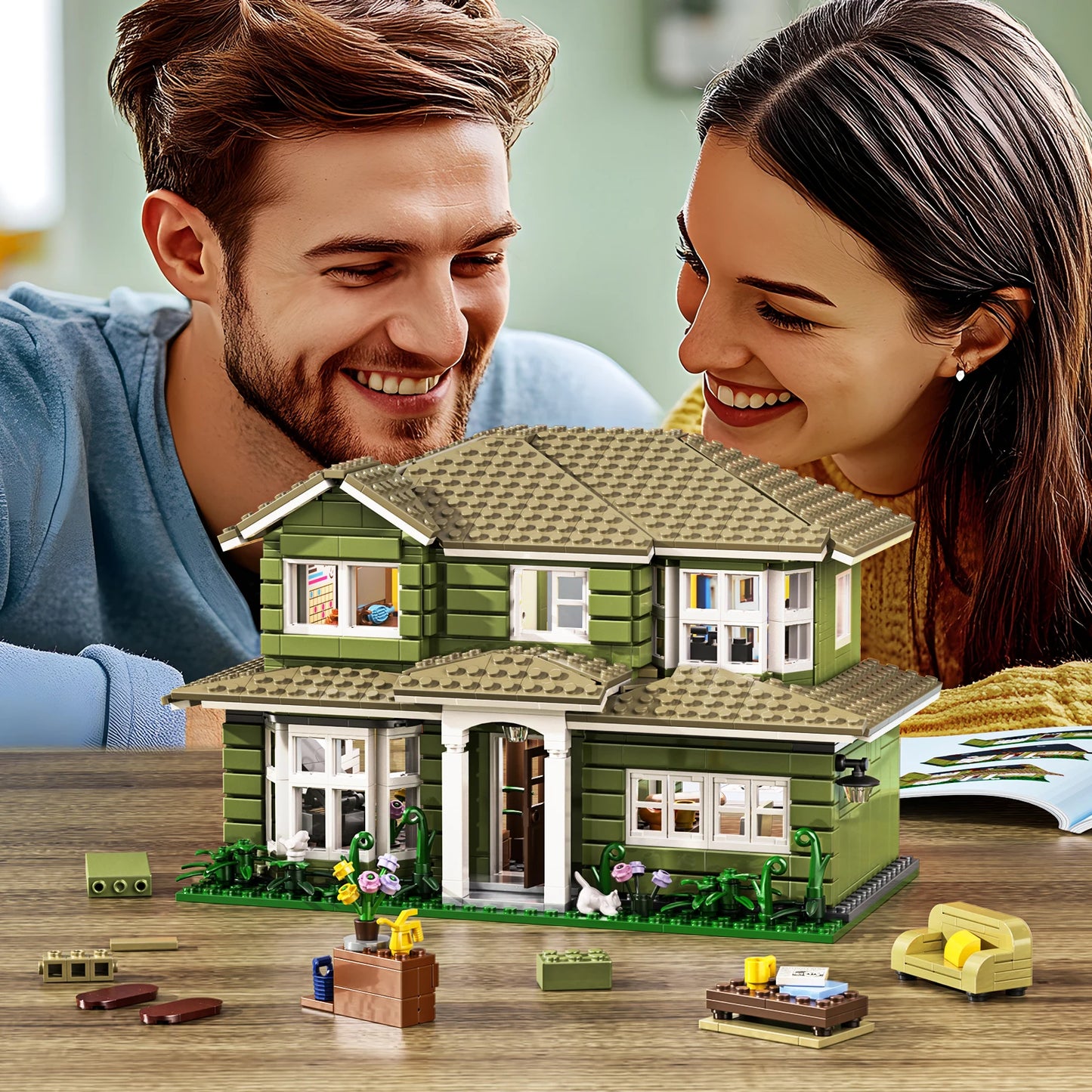 Dunphy House Building Blocks Set 1176 PCS Modern Architecture Model Bricks Gift
