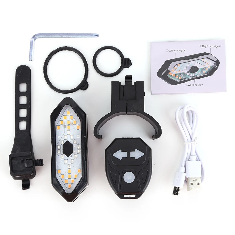 Smart Wireless Turn Signal Scooter Tail Light 900mAh USB