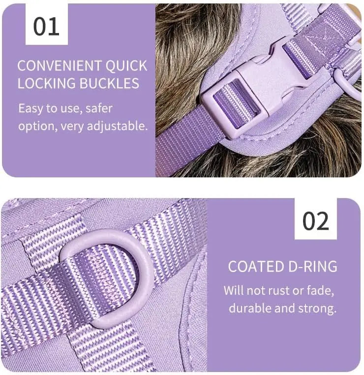 YTYIN Adjustable Dog Harness Set With Collar Leash Waste Bag Holder Lightweight