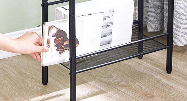 Small Narrow Side Table With Charging Station Set Of 2