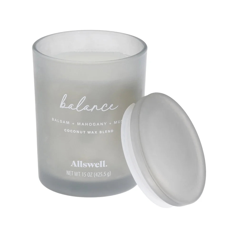 Balance Mahogany Musk Scented Candle Coconut Wax 15oz
