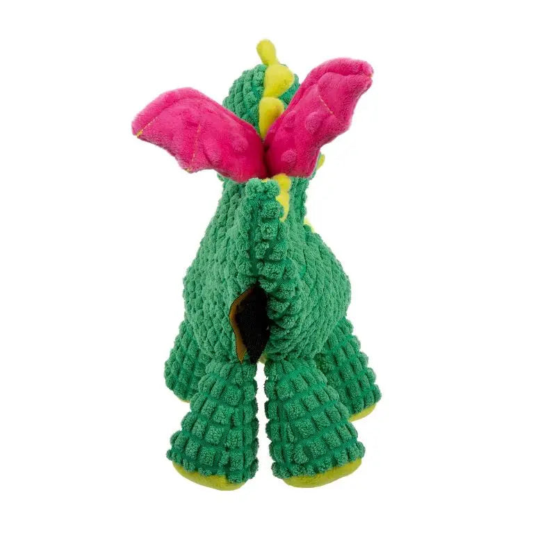Dragon Plush Dog Toy Squeaky Chew Resistant Interactive