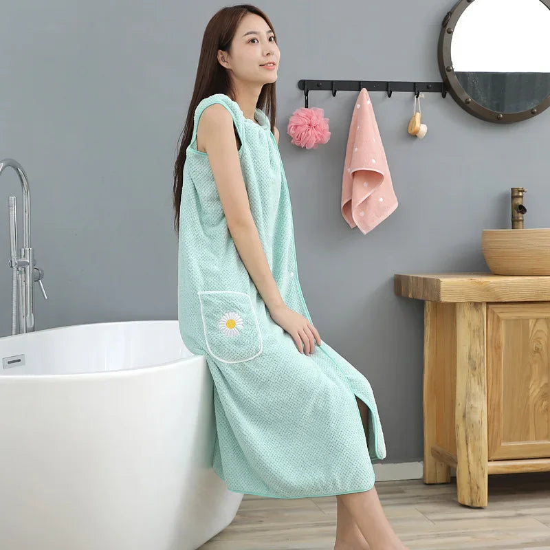 Cotton Quick Dry Bathrobe and Bath Towel Set for Adults