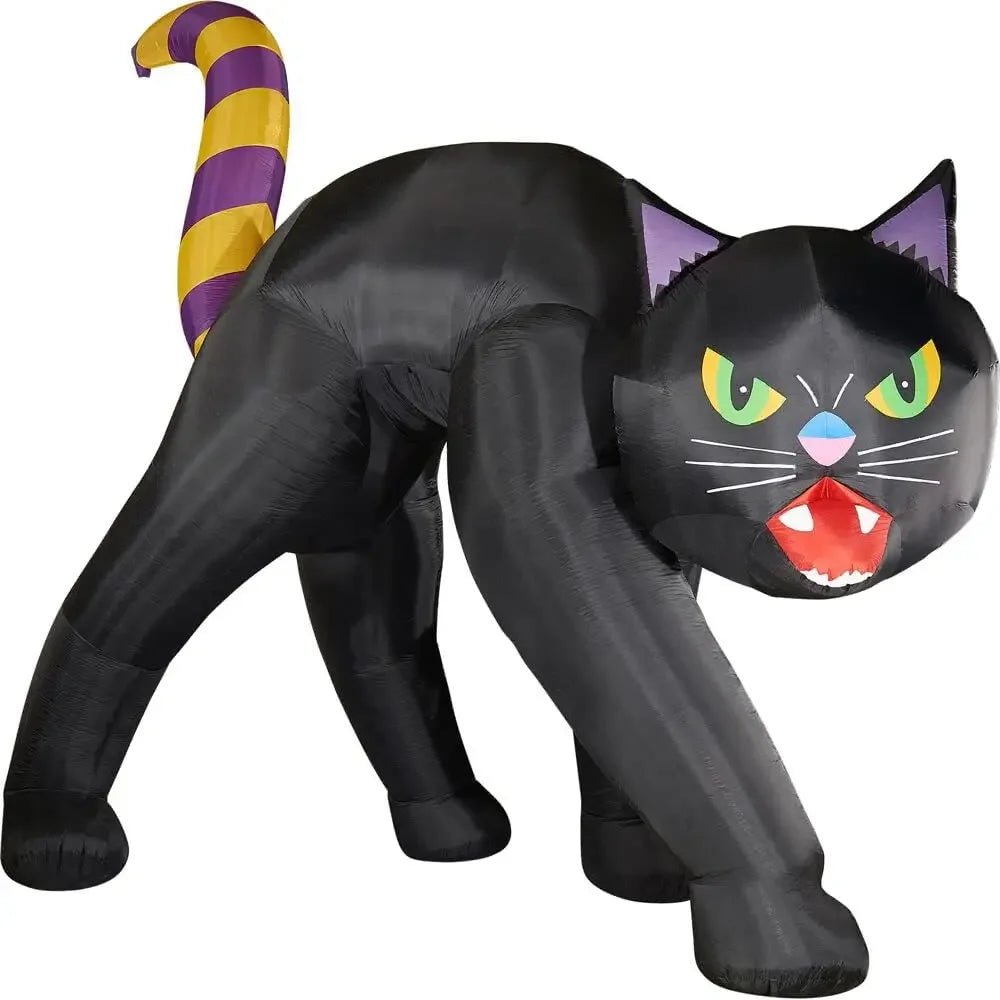 20ft Black Cat Halloween Inflatable With Lights Decor