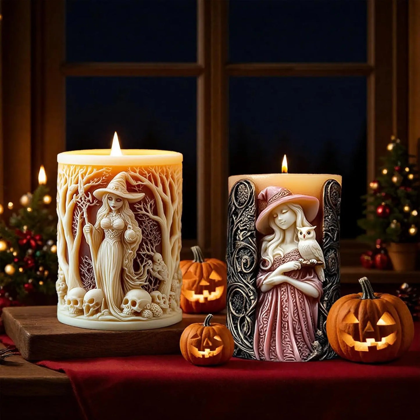 Witch Pillar Candle Molds Silicone For Candle Making