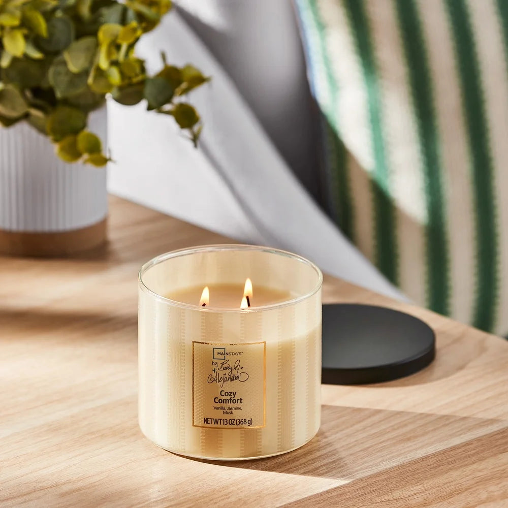 Aromatic 3 Wick Candle Vanilla Jasmine Musk Home Decor