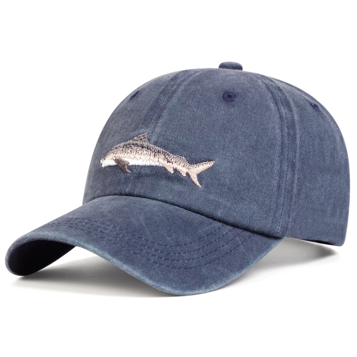 Unisex Shark Embroidered Baseball Cap Adjustable Outdoor Sun Protection Hat