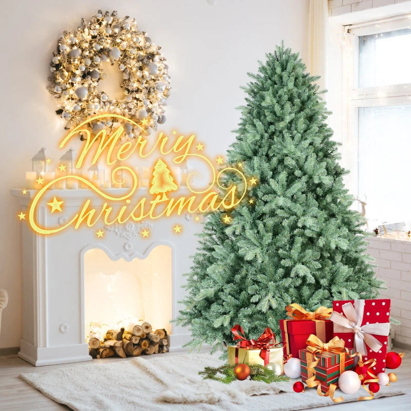7Ft Blue Green Tint Christmas Tree Hinged 2518 PE PVC Tips