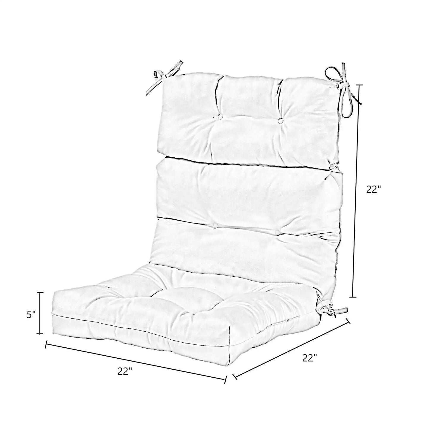 Heather Gray 44 x 22 Inch Outdoor High Back Chair Cushion