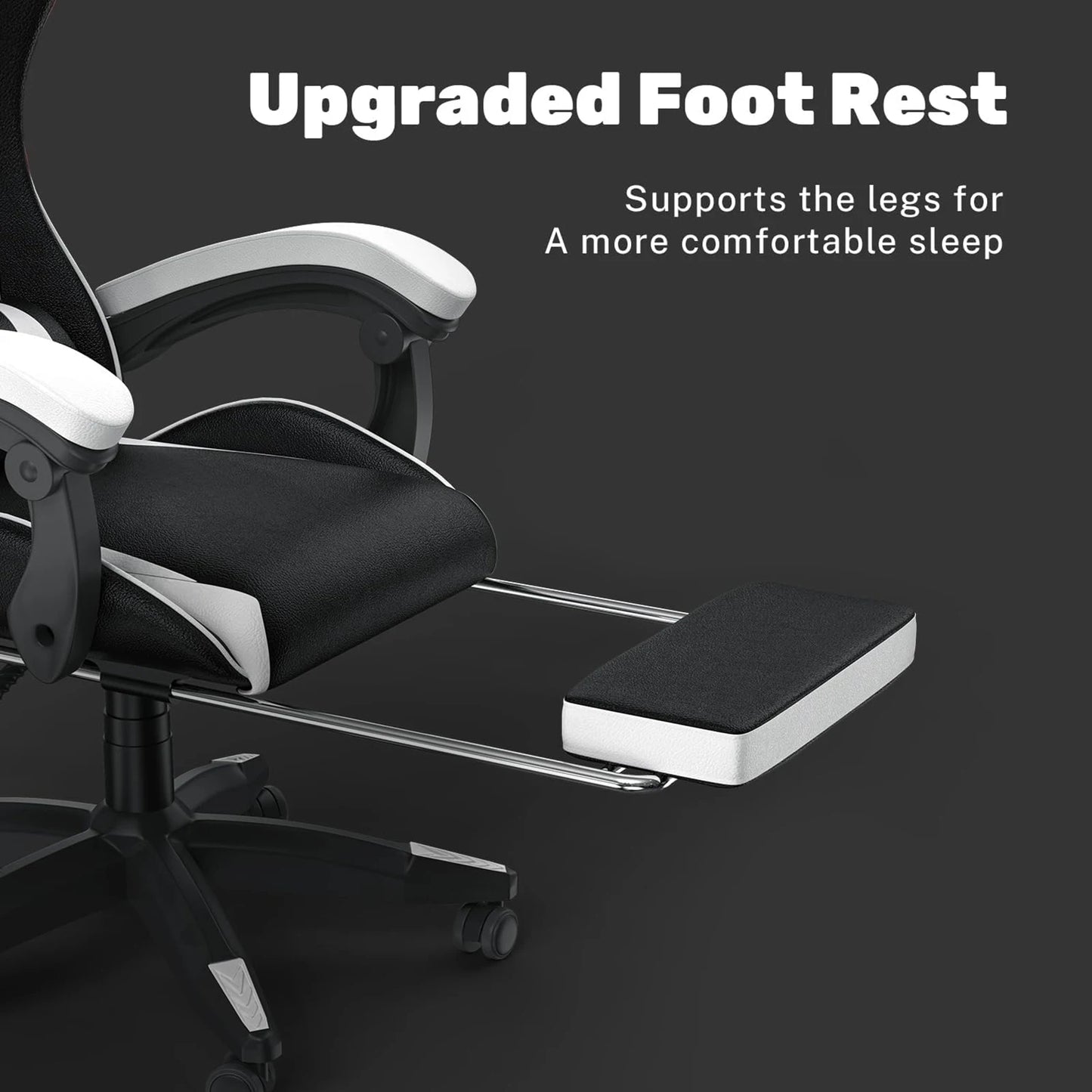 Gaming Chair With Footrest Ergonomic Lumbar Cushion Headrest