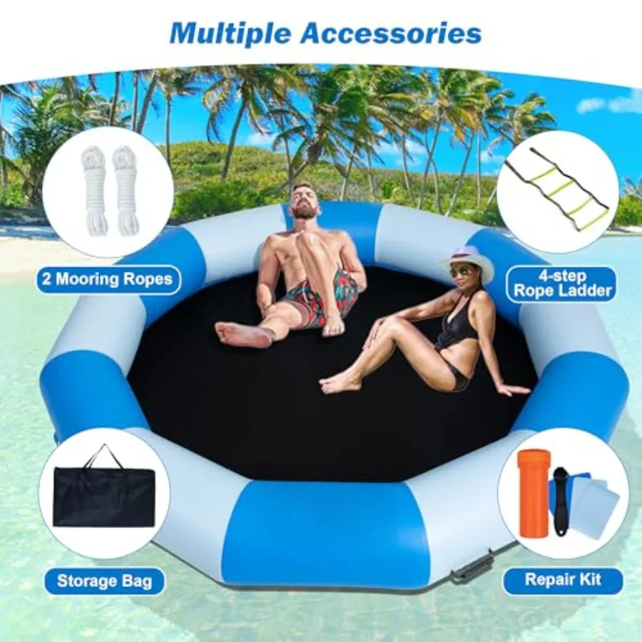 12Ft Inflatable Water Trampoline Lake and Pools Adults Portable Swim Equipment
