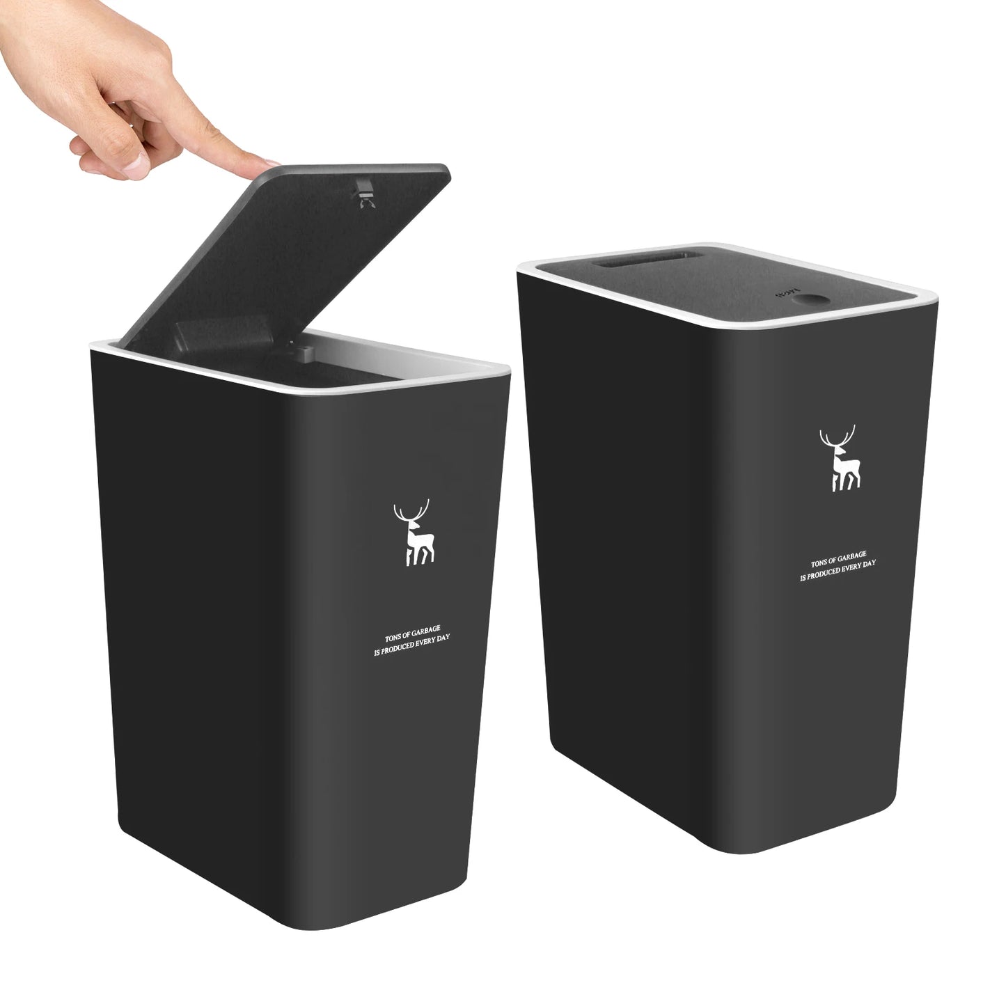 Trash Can With Lid 3 Pack 4 Gallons Press Top Dog Proof Bin