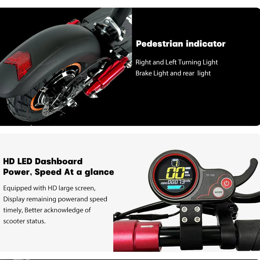 EU USA Warehouse 45KMH 800W Power Portable Electric Scooter for Adults with 13AH 16AH Battery 10 Inch Off Road Tire