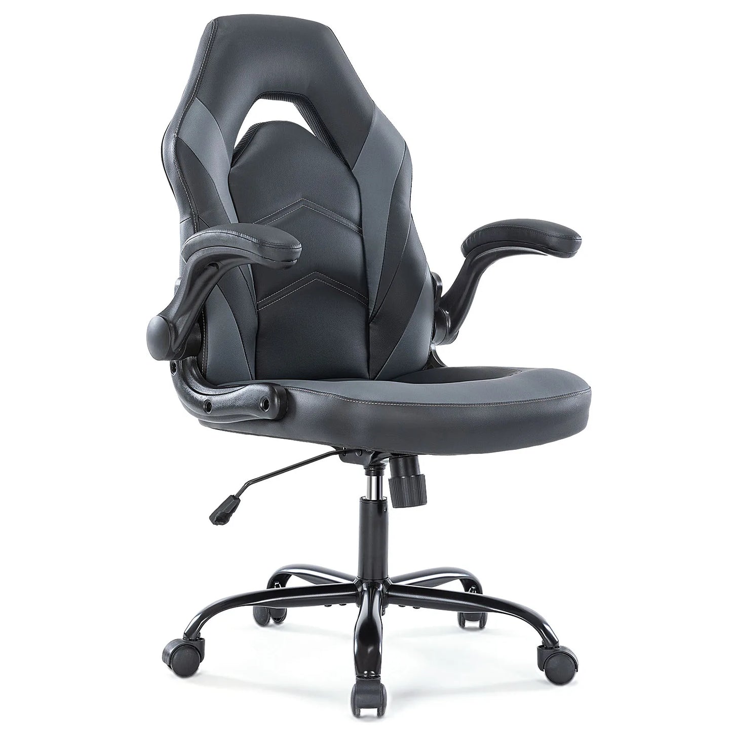 Ergonomic PU Leather Gaming Chair With Adjustable Flip Up Armrests For Office