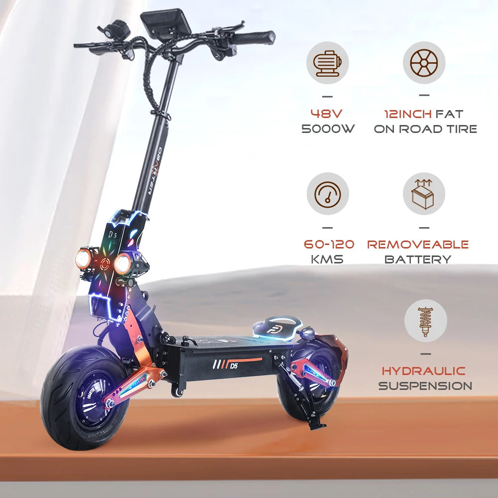 Obarter D5 5000W Electric Scooter 12 Inch Fat Tire On Road