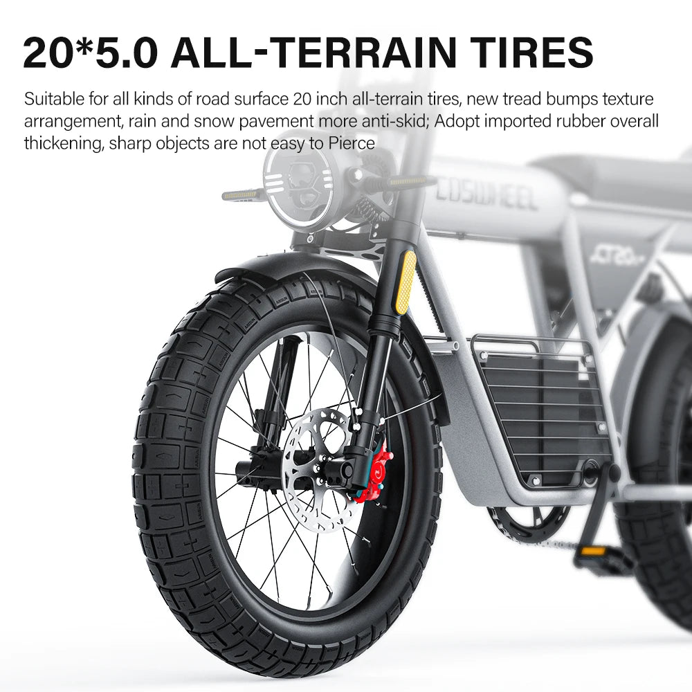 Coswheel Electric Bike CT20S 2000W Motorcycle Dirt Bike Ebike 20 Inch Fat Tire Bicycle 60V 27.5Ah Adult Electric Bicycle