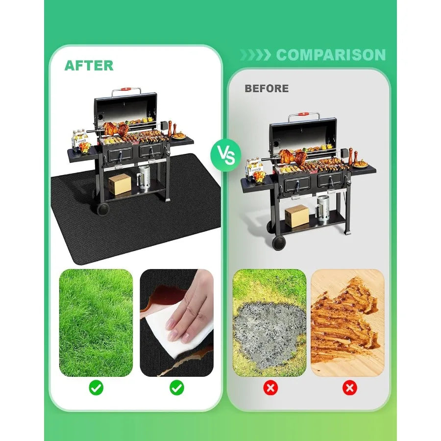 Large 76 By 52 Inches Under Grill Mats Outdoor Fireproof