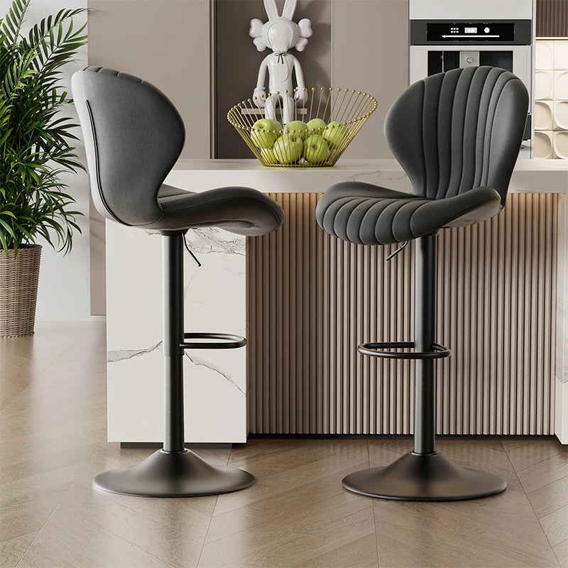 Modern Dining Chair Set 2 Pieces Bar Stools With Backrest