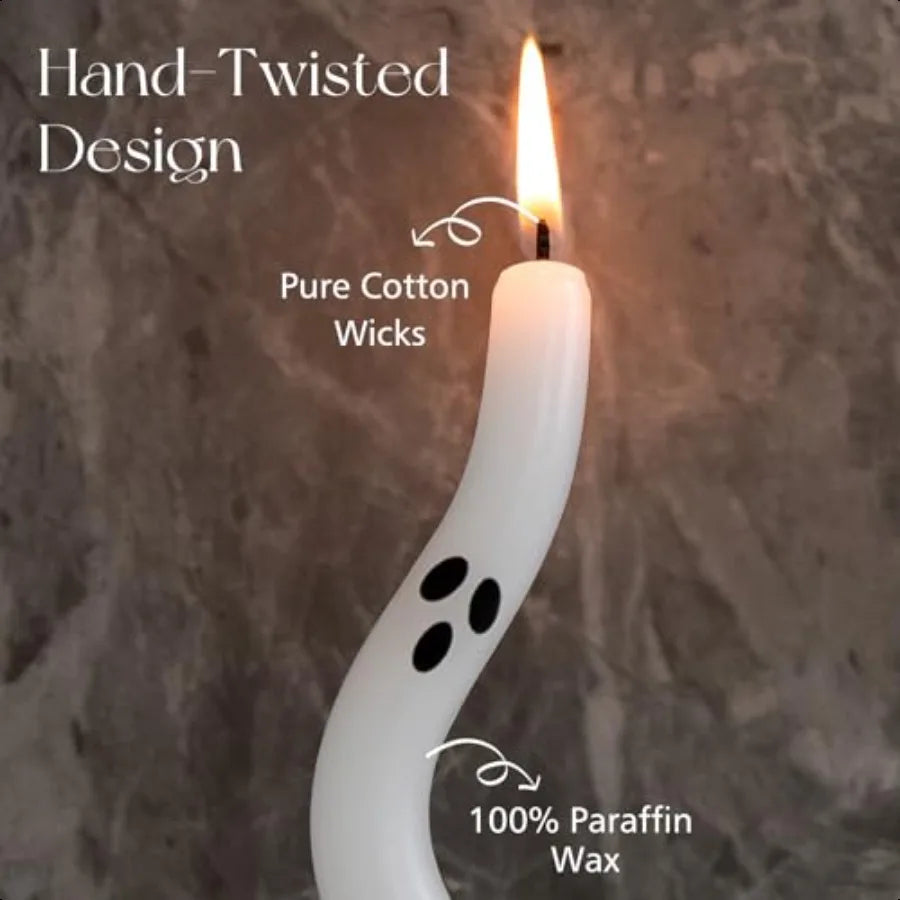Halloween Ghost Taper Candles 4 Pack Centerpiece Decor